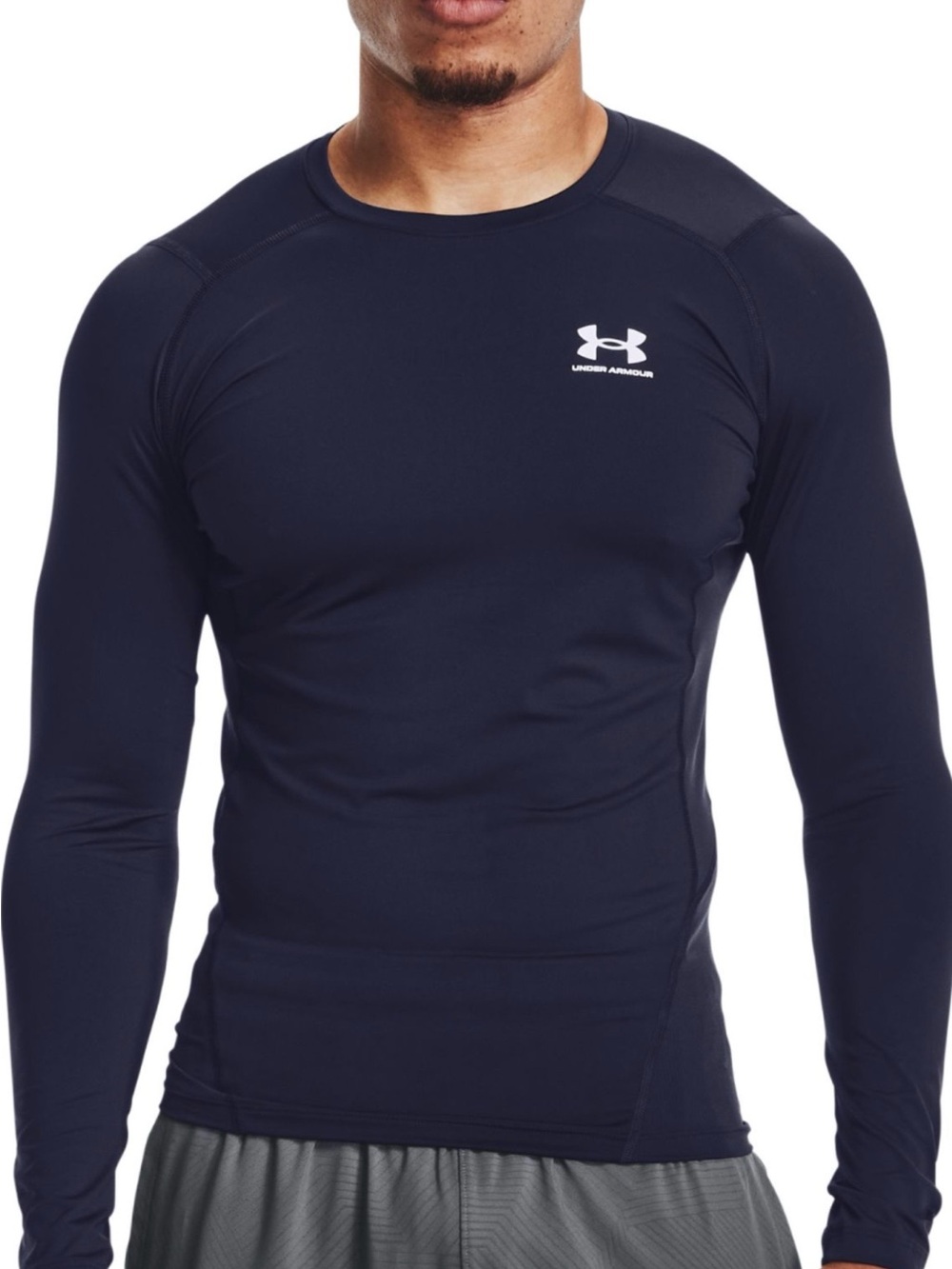 Under Armour HeatGear Long Sleeve Compression Sjirt Navy Blue Size M NWT